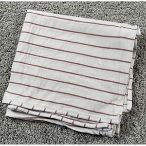 Lou‎ Lou And Company Striped Baby Swaddle Blanket Pink White Stretch